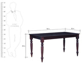 Calgary Solid Wood Six Seater Dining Set With Bench - Dining Set - Furniselan - Rosewood-Fine-Finish