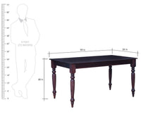 Calgary Solid Wood Six Seater Dining Set With Bench - Dining Set - Furniselan - Rosewood-Fine-Finish