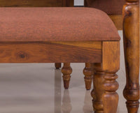 Calgary Solid Wood Six Seater Dining Set With Bench - Dining Set - Furniselan - Kapasi-Brown-Finish
