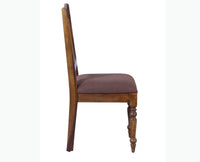 Calgary Solid Wood Six Seater Dining Set With Bench - Dining Set - Furniselan - Kapasi-Brown-Finish