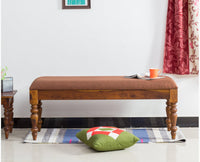 Calgary Solid Wood Six Seater Dining Set With Bench - Dining Set - Furniselan - Kapasi-Brown-Finish