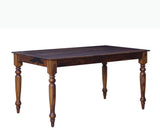 Calgary Solid Wood Six Seater Dining Set With Bench - Dining Set - Furniselan - Kapasi-Brown-Finish
