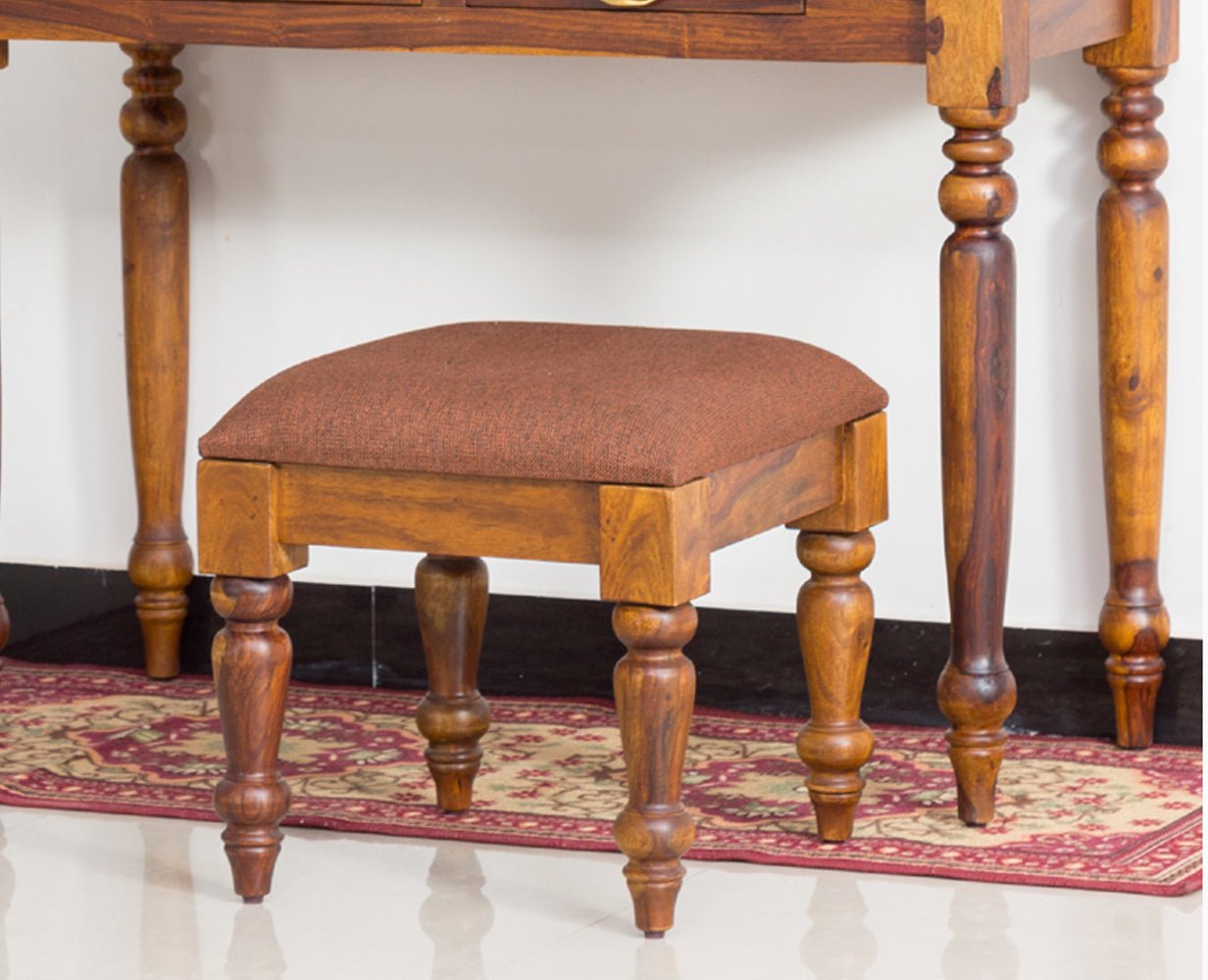 Calgary Solid Wood Stool - Stools - Furniselan - Kapasi-Brown-Finish