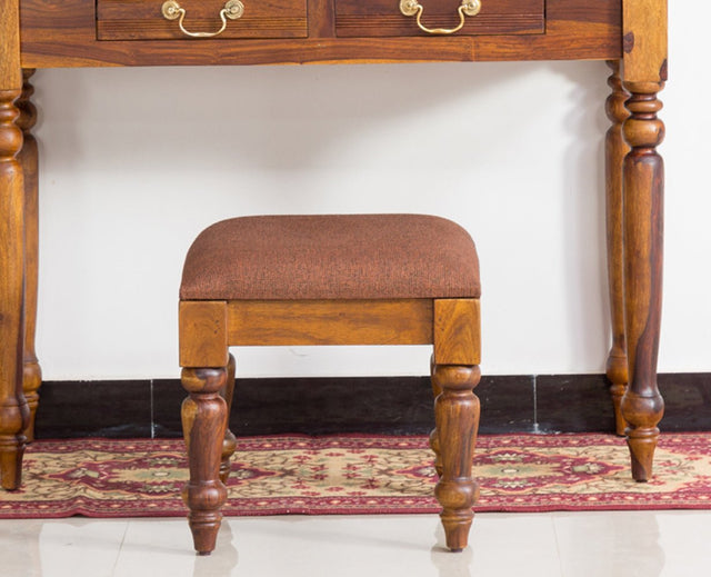 Calgary Solid Wood Stool - Stools - Furniselan - Kapasi-Brown-Finish