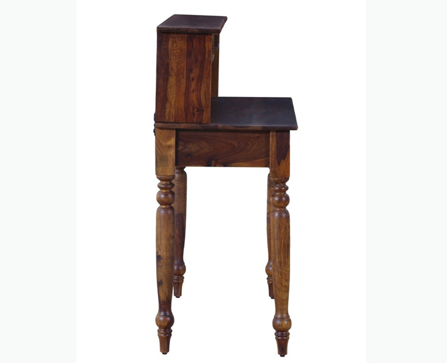Calgary Solid Wood Study Table - Study Table - Furniselan - Kapasi-Brown-Finish