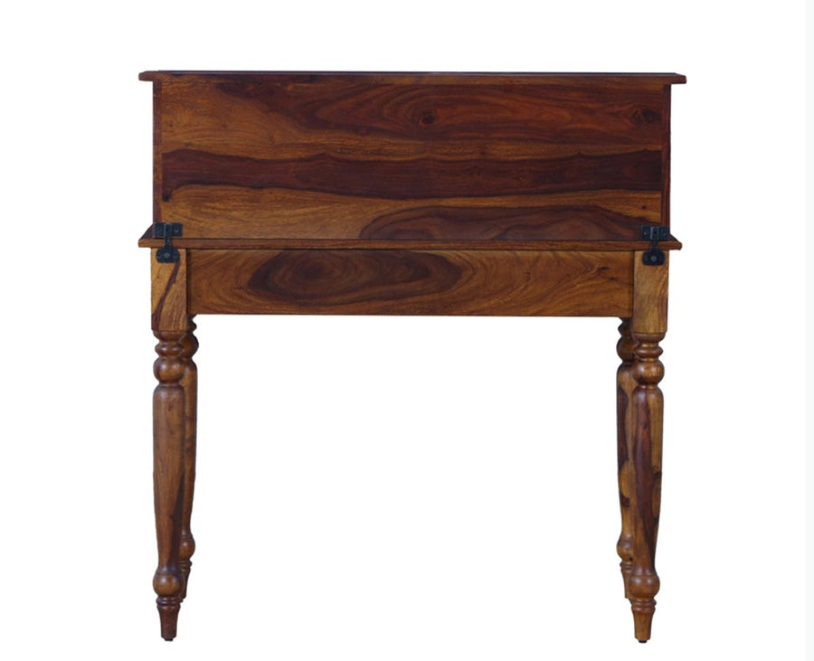 Calgary Solid Wood Study Table - Study Table - Furniselan - Kapasi-Brown-Finish