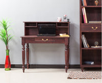 Calgary Solid Wood Study Table - Study Table - Furniselan - Rosewood-Fine-Finish