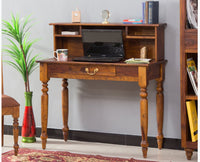 Calgary Solid Wood Study Table - Study Table - Furniselan - Kapasi-Brown-Finish