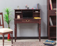 Calgary Solid Wood Study Table - Study Table - Furniselan - Rosewood-Fine-Finish