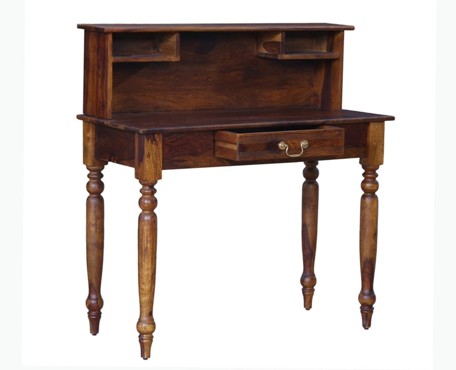 Calgary Solid Wood Study Table - Study Table - Furniselan - Kapasi-Brown-Finish