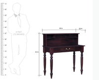 Calgary Solid Wood Study Table With Chair - Study Table - Furniselan - Rosewood-Fine-Finish