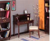 Calgary Solid Wood Study Table With Chair - Study Table - Furniselan - Rosewood-Fine-Finish