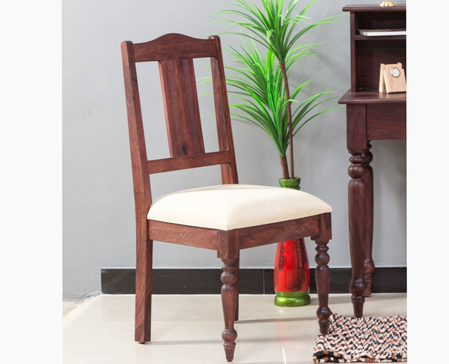 Calgary Solid Wood Study Table With Chair - Study Table - Furniselan - Rosewood-Fine-Finish