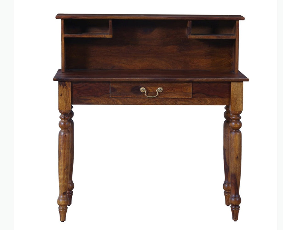 Calgary Solid Wood Study Table With Chair - Study Table - Furniselan - Kapasi-Brown-Finish