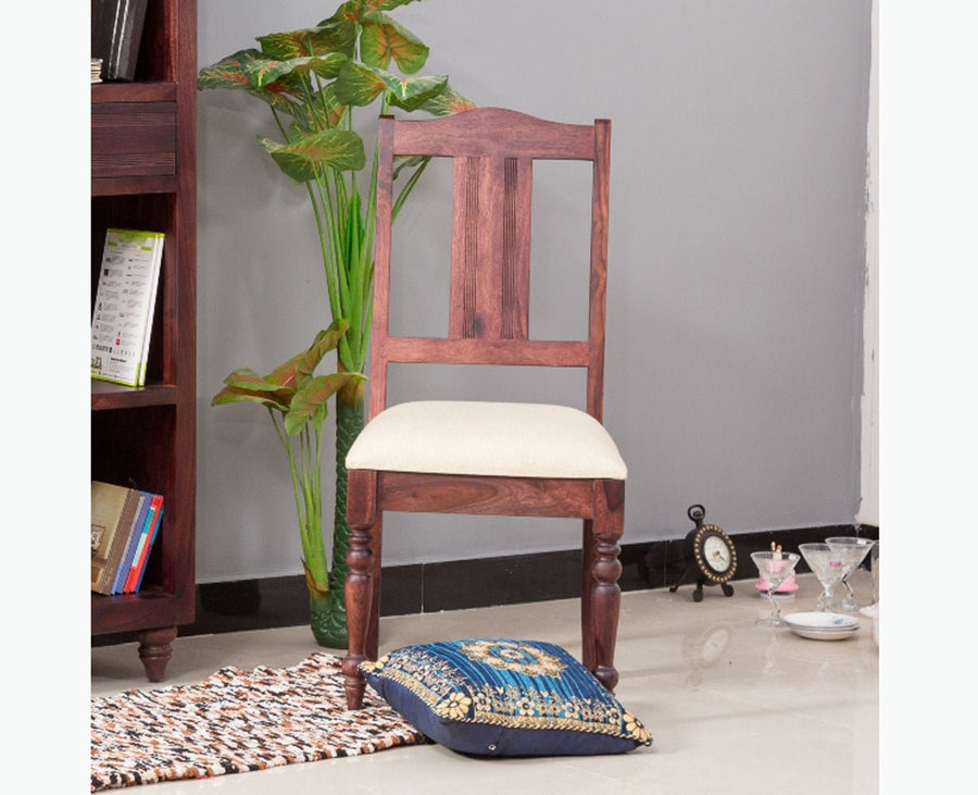 Calgary Solid Wood Study Table With Chair - Study Table - Furniselan - Rosewood-Fine-Finish