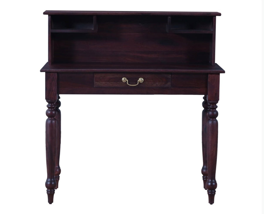 Calgary Solid Wood Study Table With Chair - Study Table - Furniselan - Rosewood-Fine-Finish