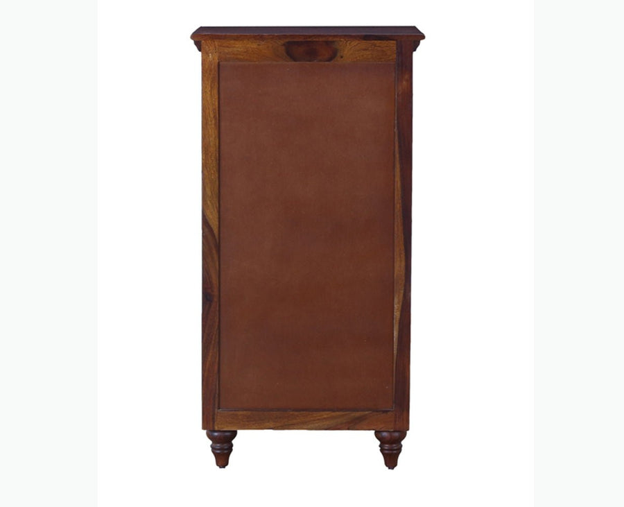 Calgary Solid Wood Tall 5 Drawer Chest Of Drawer - Bedside Table - Furniselan - Kapasi-Brown-Finish