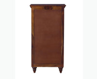 Calgary Solid Wood Tall 5 Drawer Chest Of Drawer - Bedside Table - Furniselan - Kapasi-Brown-Finish