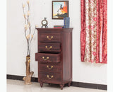 Calgary Solid Wood Tall 5 Drawer Chest Of Drawer - Bedside Table - Furniselan - Rosewood-Fine-Finish