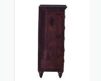 Calgary Solid Wood Tall 5 Drawer Chest Of Drawer - Bedside Table - Furniselan - Rosewood-Fine-Finish