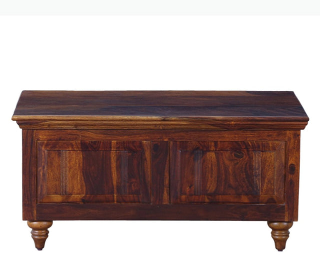 Calgary Solid Wood Trunk Box - Trunks & Cabinets - Furniselan-Kapasi-Brown-Finish