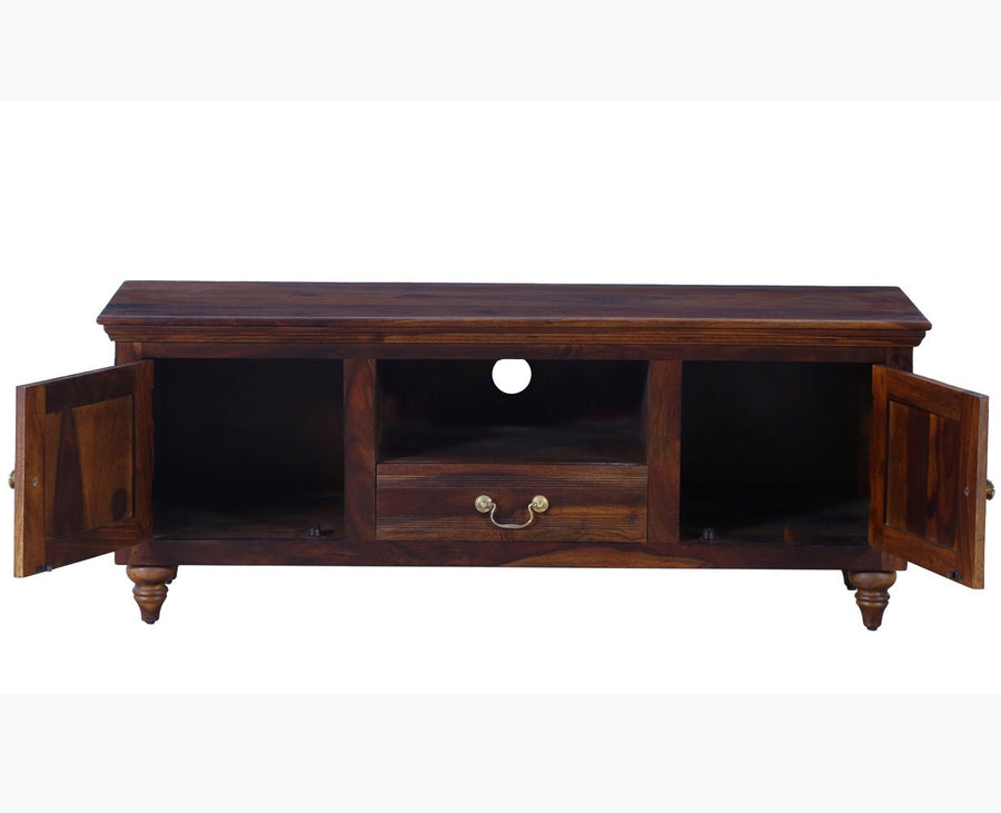 Calgary Solid Wood Tv Cabinet - Tv Cabinet - Furniselan-Kapasi-Brown-Finish