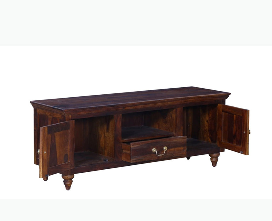 Calgary Solid Wood Tv Cabinet - Tv Cabinet - Furniselan-Kapasi-Brown-Finish