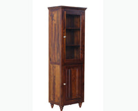 Calgary Solid Wood Two Door Book Case - Bookshelf - Furniselan - Kapasi-Brown-Finish