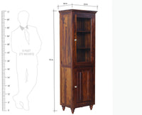 Calgary Solid Wood Two Door Book Case - Bookshelf - Furniselan - Kapasi-Brown-Finish