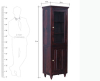 Calgary Solid Wood Two Door Book Case - Bookshelf - Furniselan - Rosewood-Fine-Finish
