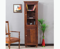 Calgary Solid Wood Two Door Book Case - Bookshelf - Furniselan - Kapasi-Brown-Finish