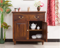 Calgary Solid Wood Two Door Sideboard - Sideboard - Furniselan - Kapasi-Brown-Finish