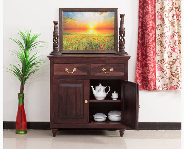 Calgary Solid Wood Two Door Sideboard - Sideboard - Furniselan - Rosewood-Fine-Finish