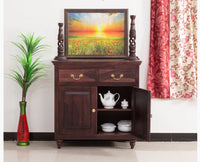 Calgary Solid Wood Two Door Sideboard - Sideboard - Furniselan - Rosewood-Fine-Finish