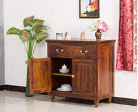 Calgary Solid Wood Two Door Sideboard - Sideboard - Furniselan - Kapasi-Brown-Finish