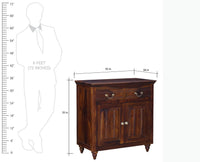 Calgary Solid Wood Two Door Sideboard - Sideboard - Furniselan - Kapasi-Brown-Finish