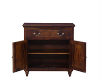 Calgary Solid Wood Two Door Sideboard - Sideboard - Furniselan - Kapasi-Brown-Finish