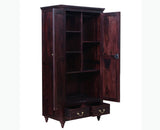 Calgary Solid Wood Two Doors Wardrobe - Wardrobes & Cabinets - Furniselan-Rosewood Fine Finish