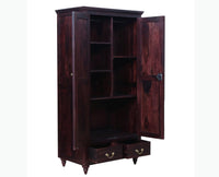 Calgary Solid Wood Two Doors Wardrobe - Wardrobes & Cabinets - Furniselan-Rosewood Fine Finish