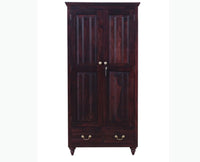 Calgary Solid Wood Two Doors Wardrobe - Wardrobes & Cabinets - Furniselan-Rosewood Fine Finish
