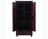 Calgary Solid Wood Two Doors Wardrobe - Wardrobes & Cabinets - Furniselan-Rosewood Fine Finish