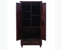 Calgary Solid Wood Two Doors Wardrobe - Wardrobes & Cabinets - Furniselan-Rosewood Fine Finish