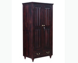 Calgary Solid Wood Two Doors Wardrobe - Wardrobes & Cabinets - Furniselan-Rosewood Fine Finish