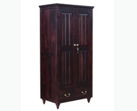 Calgary Solid Wood Two Doors Wardrobe - Wardrobes & Cabinets - Furniselan-Rosewood Fine Finish