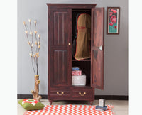 Calgary Solid Wood Two Doors Wardrobe - Wardrobes & Cabinets - Furniselan-Rosewood Fine Finish