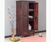 Calgary Solid Wood Two Doors Wardrobe - Wardrobes & Cabinets - Furniselan-Rosewood Fine Finish