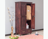 Calgary Solid Wood Two Doors Wardrobe - Wardrobes & Cabinets - Furniselan-Rosewood Fine Finish