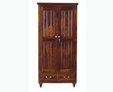 Calgary Solid Wood Two Doors Wardrobe - Wardrobes & Cabinets - Furniselan - Kapasi-Brown-Finish