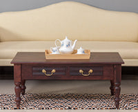 Calgary Solid Wood Two Drawer Coffee Table - Coffee Table - Furniselan - Rosewood-Fine-Finish