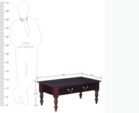 Calgary Solid Wood Two Drawer Coffee Table - Coffee Table - Furniselan - Rosewood-Fine-Finish